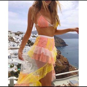 For Love and Lemons Sorbet Lace Skirt.